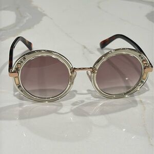 Jimmy Choo GEM/S Sunglasses, Tortoise Arms, Jeweled   - with Case